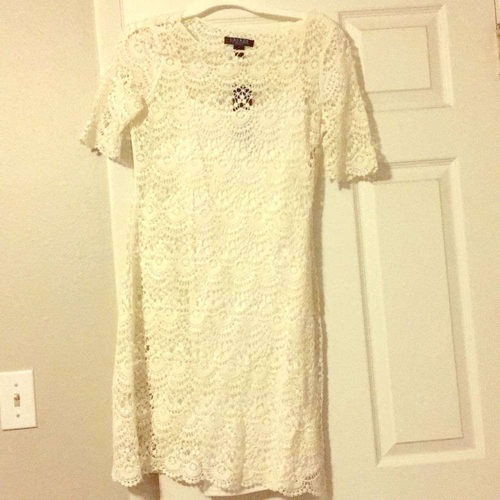 NWT White Lauren by Ralph Lauren eyelit dress